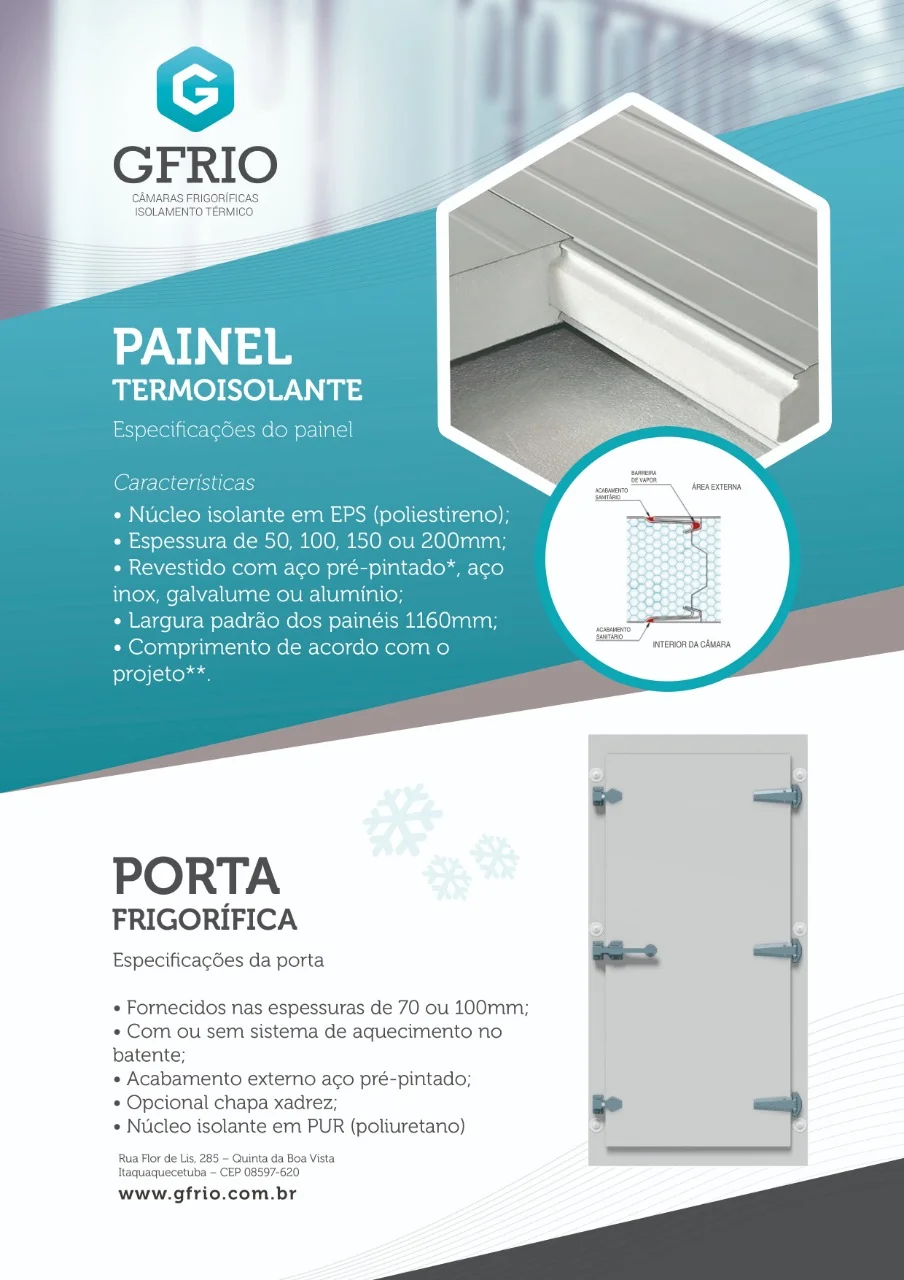 Painel termoisolante Gfrio - material e isolamento térmico